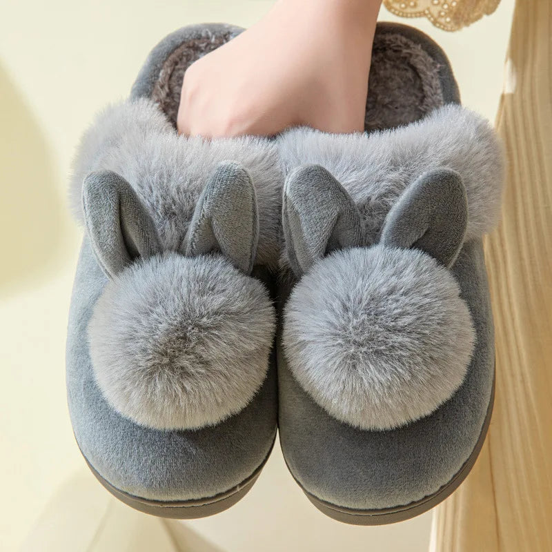 Bunny Slippers Plush Faux-Fur