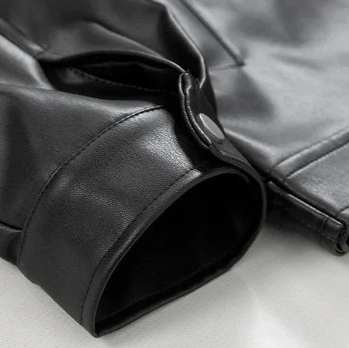 Oversized Bomber Jacket Leather-Look