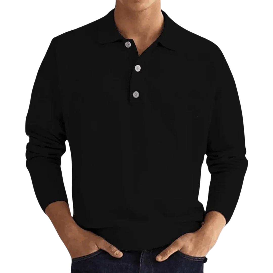 Polo Jumper Knitted Collar Button Placket