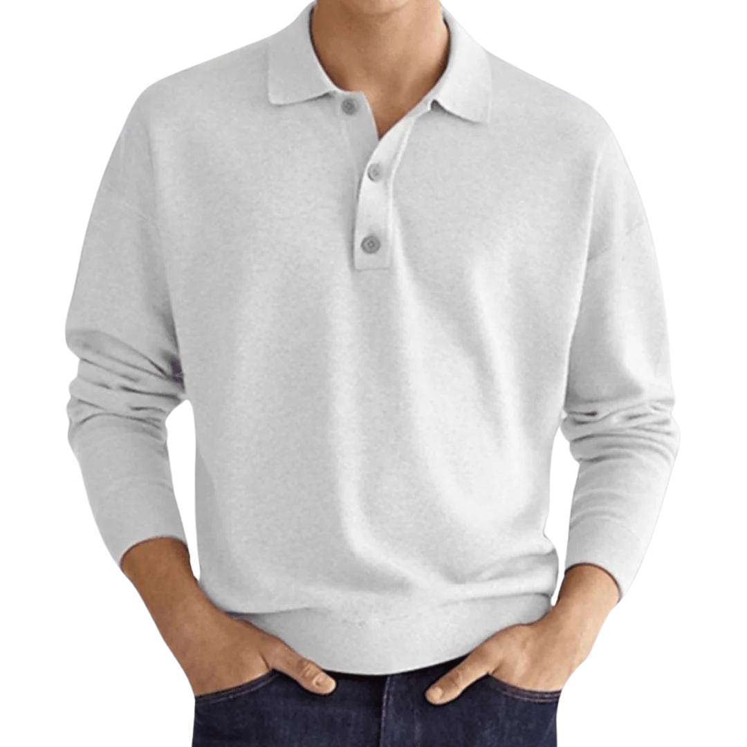 Polo Jumper Knitted Collar Button Placket