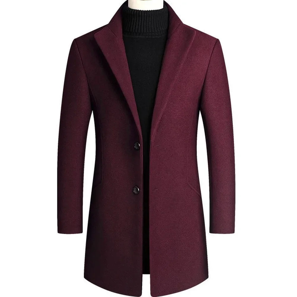 Single Breasted Overcoat Classic Collar Tailored