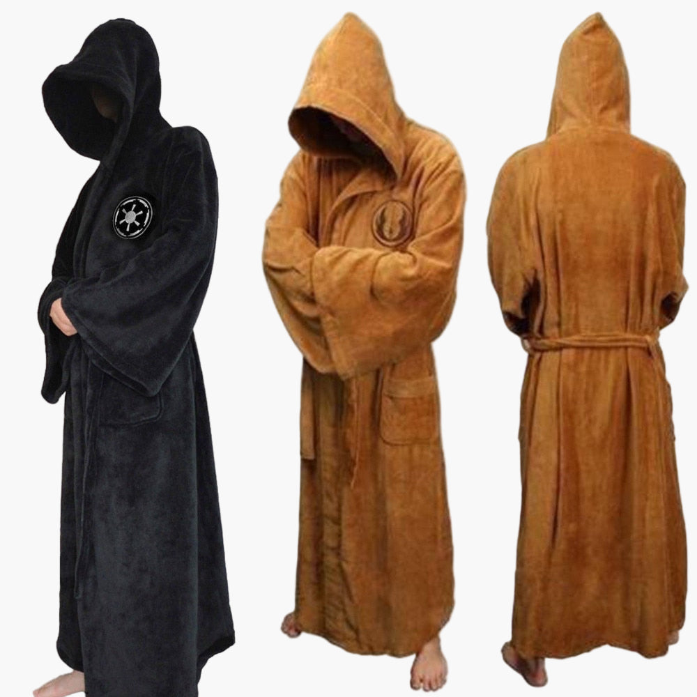 Hooded Bathrobe Long Tie Belt
