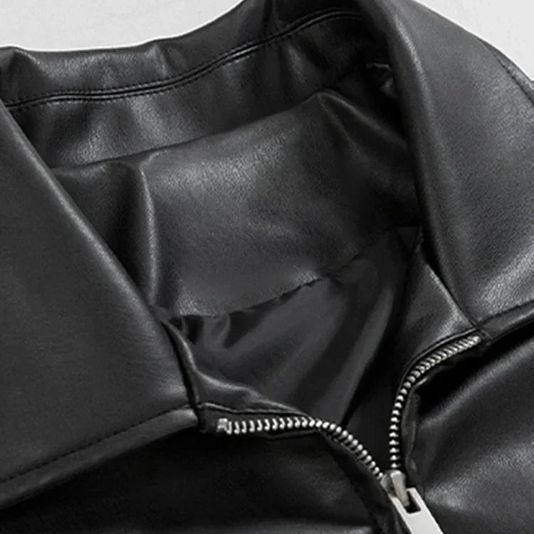 Oversized Bomber Jacket Leather-Look