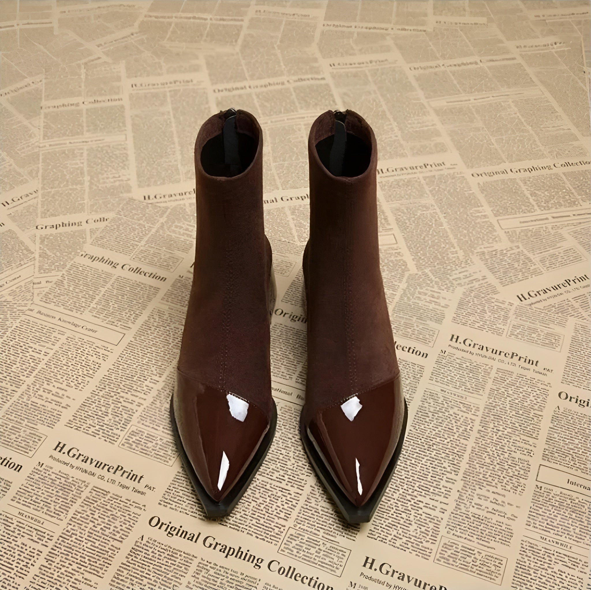 Heeled Ankle Boots With Suede-Look
