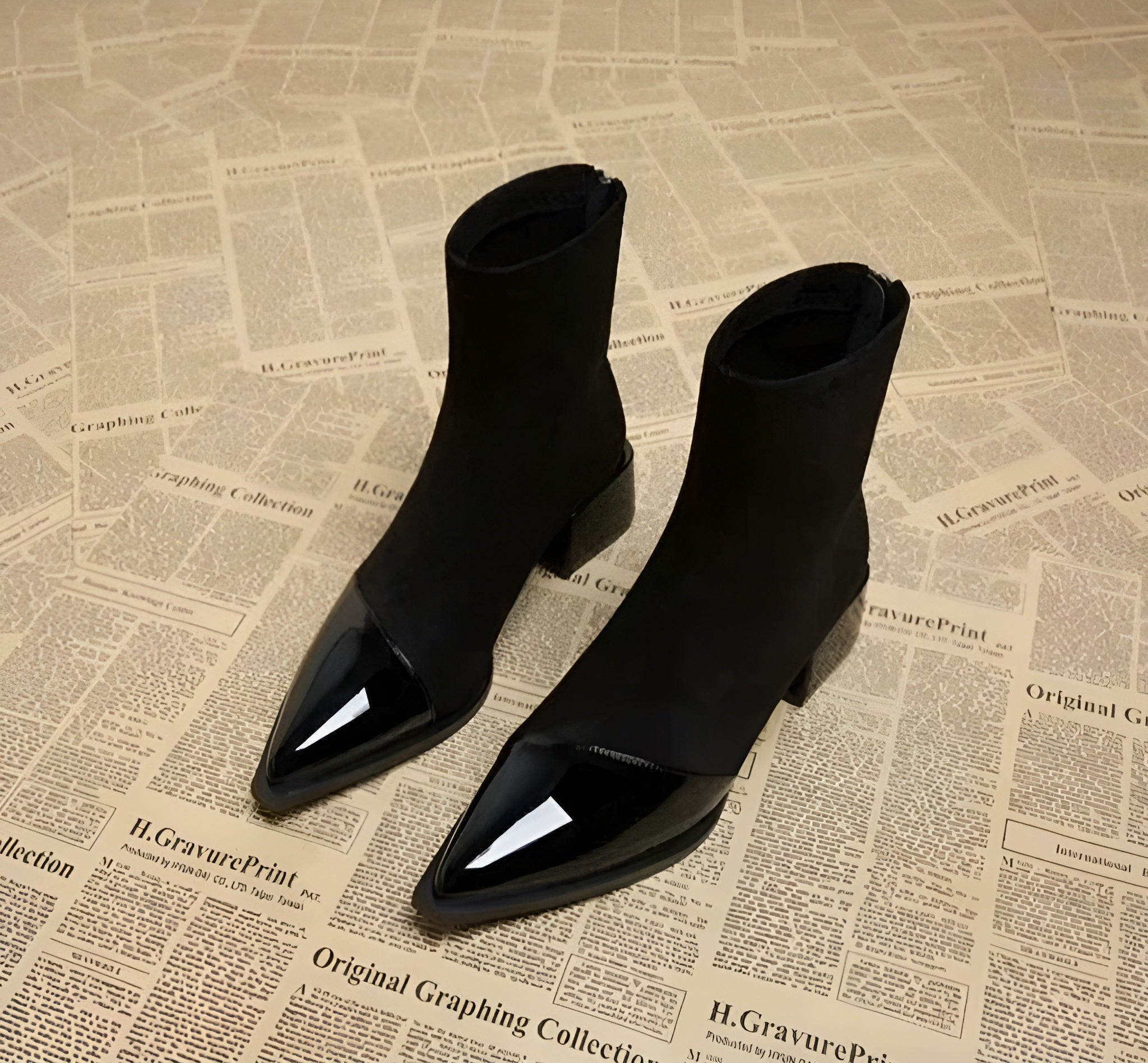 Heeled Ankle Boots With Suede-Look