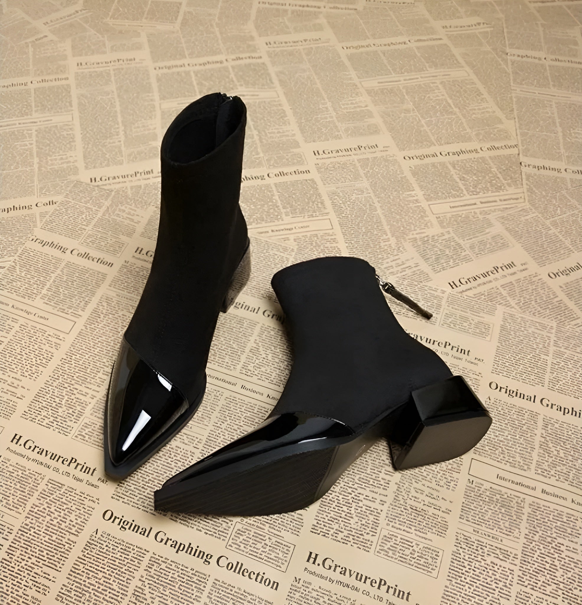 Heeled Ankle Boots With Suede-Look