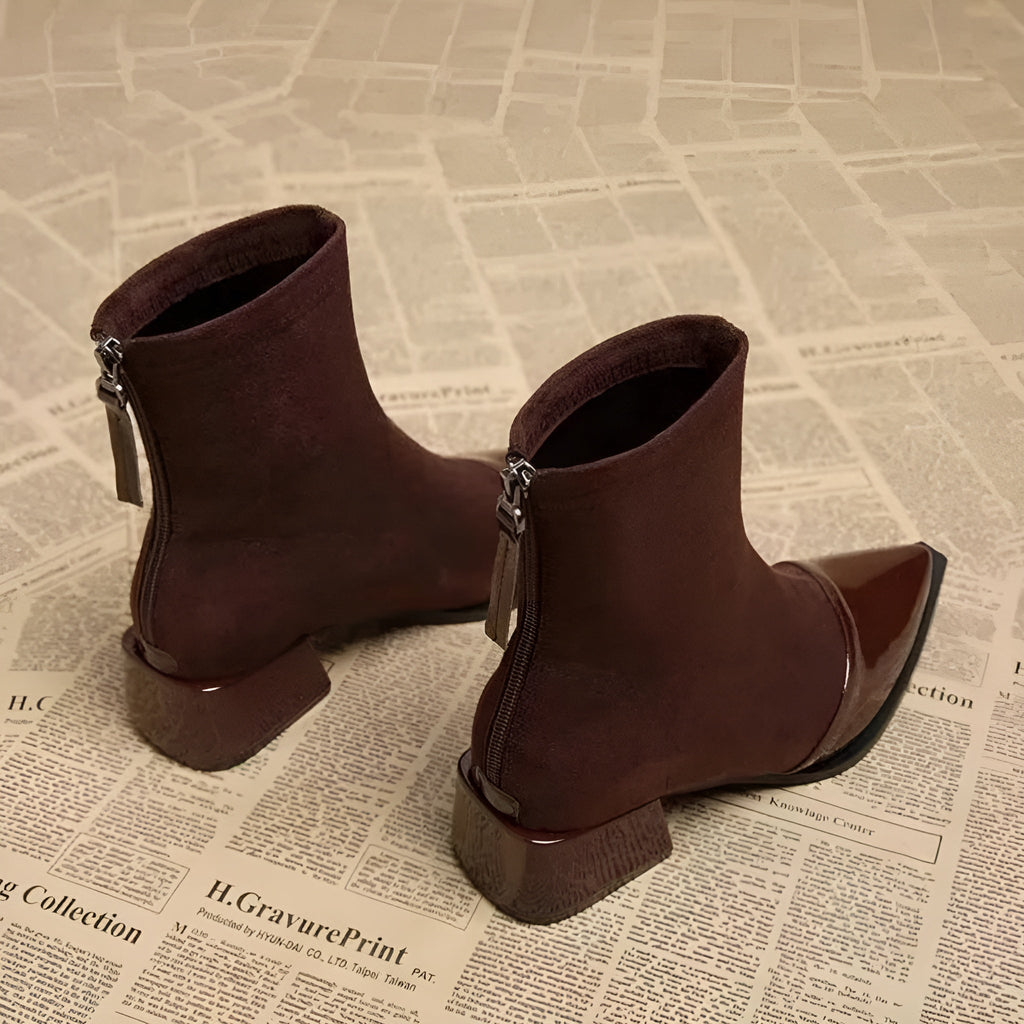 Heeled Ankle Boots With Suede-Look