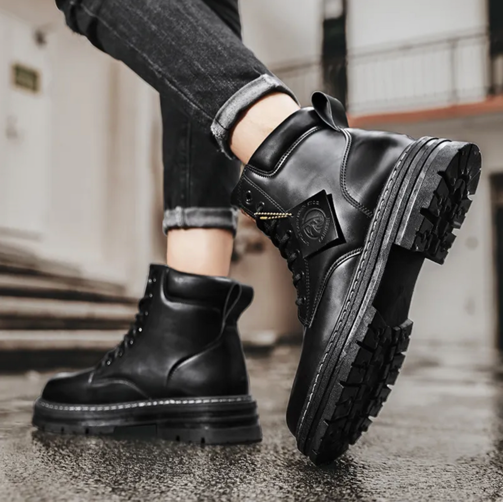 Lace-Up Boots Leather-Look (Men)
