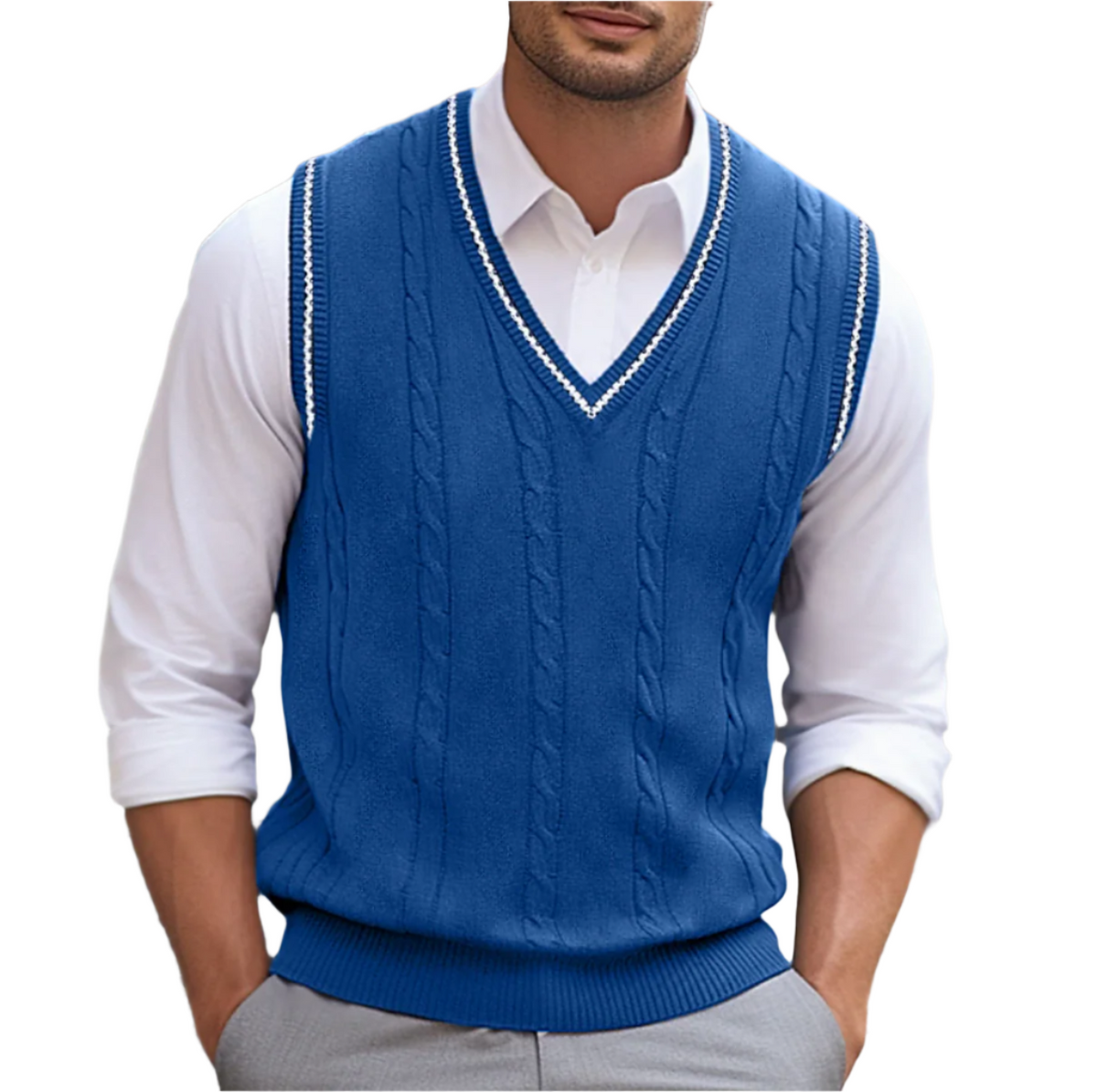 V-Neck Knit Vest Sleeveless Layer