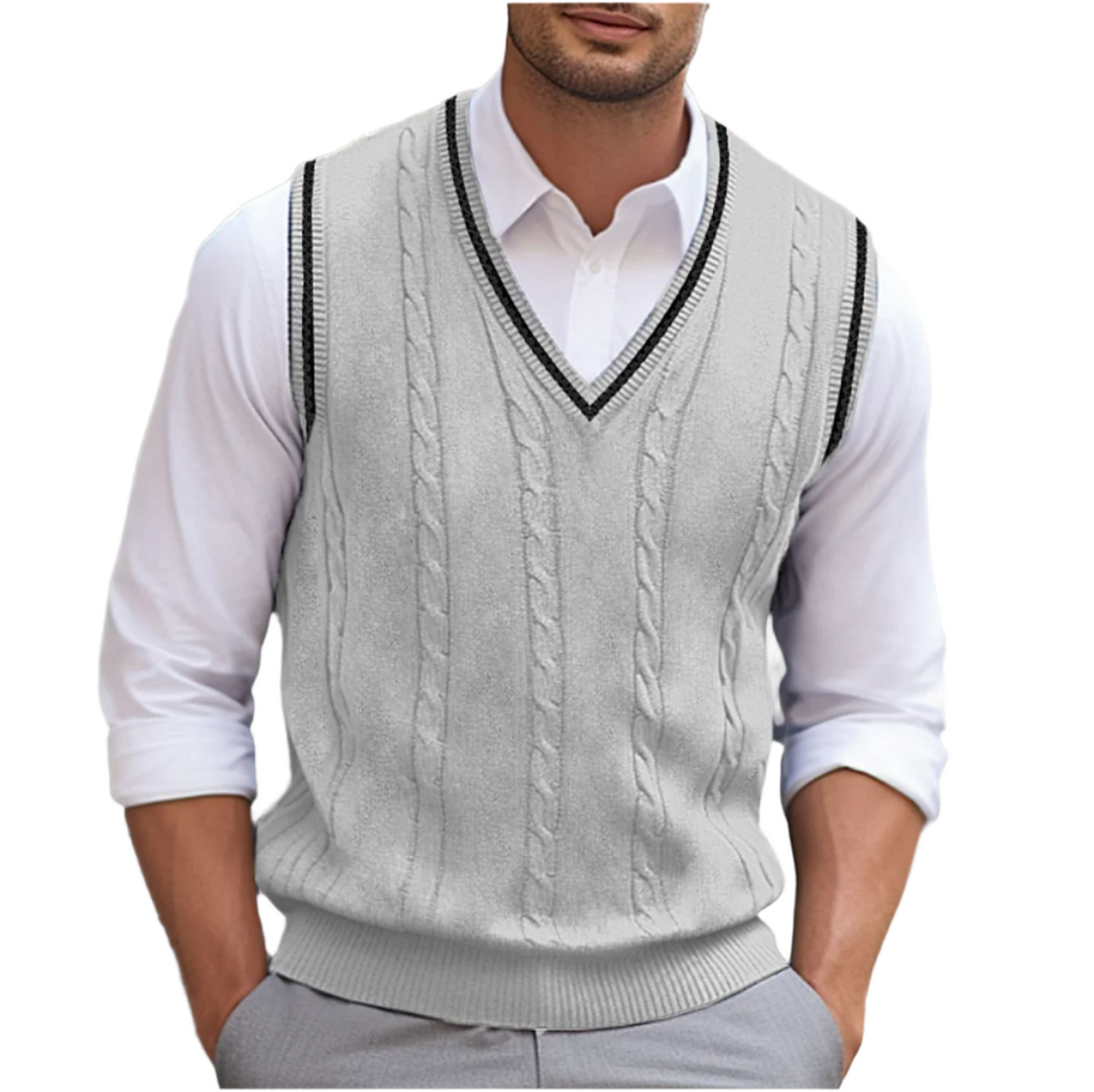 V-Neck Knit Vest Sleeveless Layer