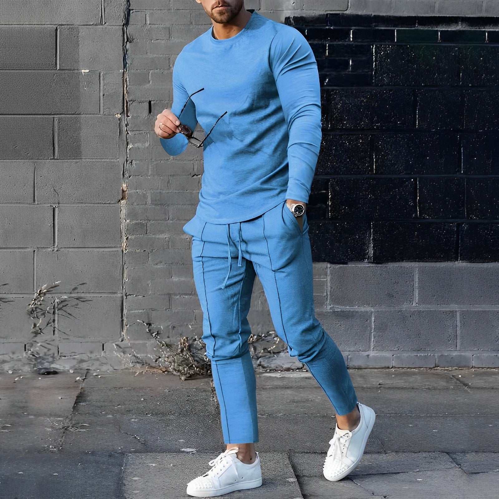 Tracksuit Set Long-Sleeve Top and Jogger Bottoms
