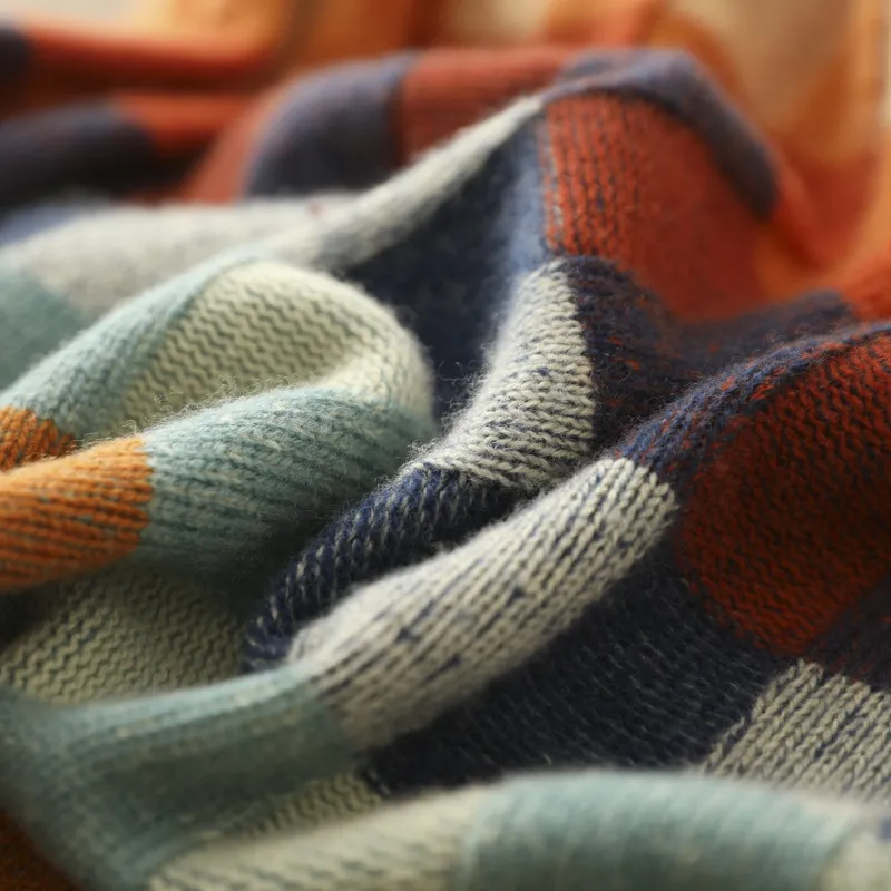 Turtleneck Jumper Patchwork Soft Knit