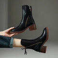 Premium Leather Ankle Boots - Elegant Timeless Style