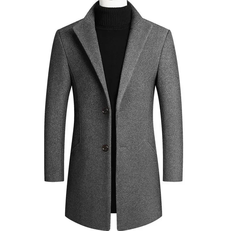 Single Breasted Overcoat Classic Collar Tailored
