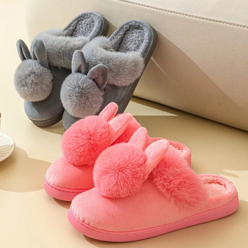 Bunny Slippers Plush Faux-Fur