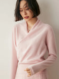 Cashmere Sweater with Crossover Collar