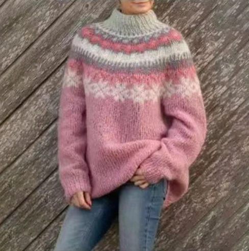 Nordic Jumper Patterned Knit Crew Neck
