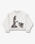 Relaxed crew neck knit jumper, front view