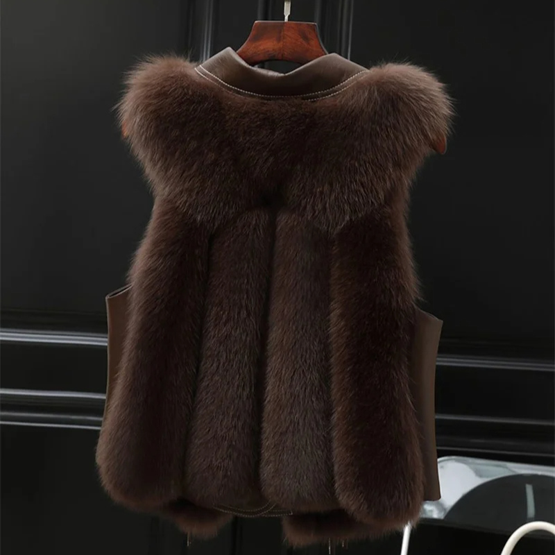 Gilet Faux Fur Adjustable Waist Ties