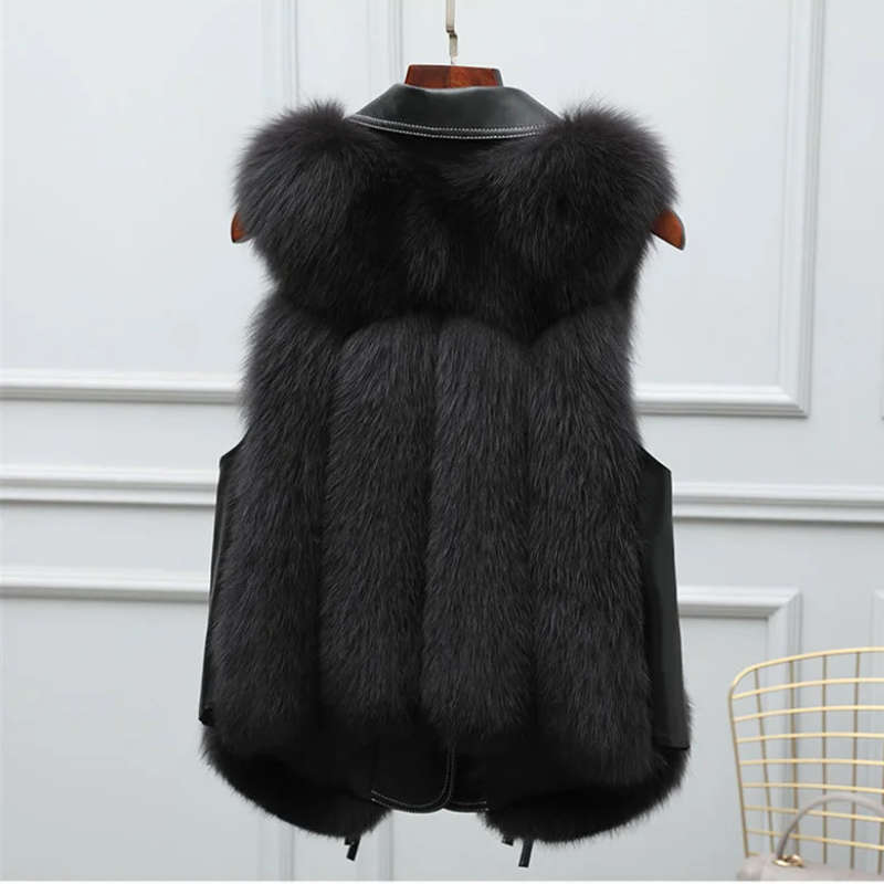 Gilet Faux Fur Adjustable Waist Ties