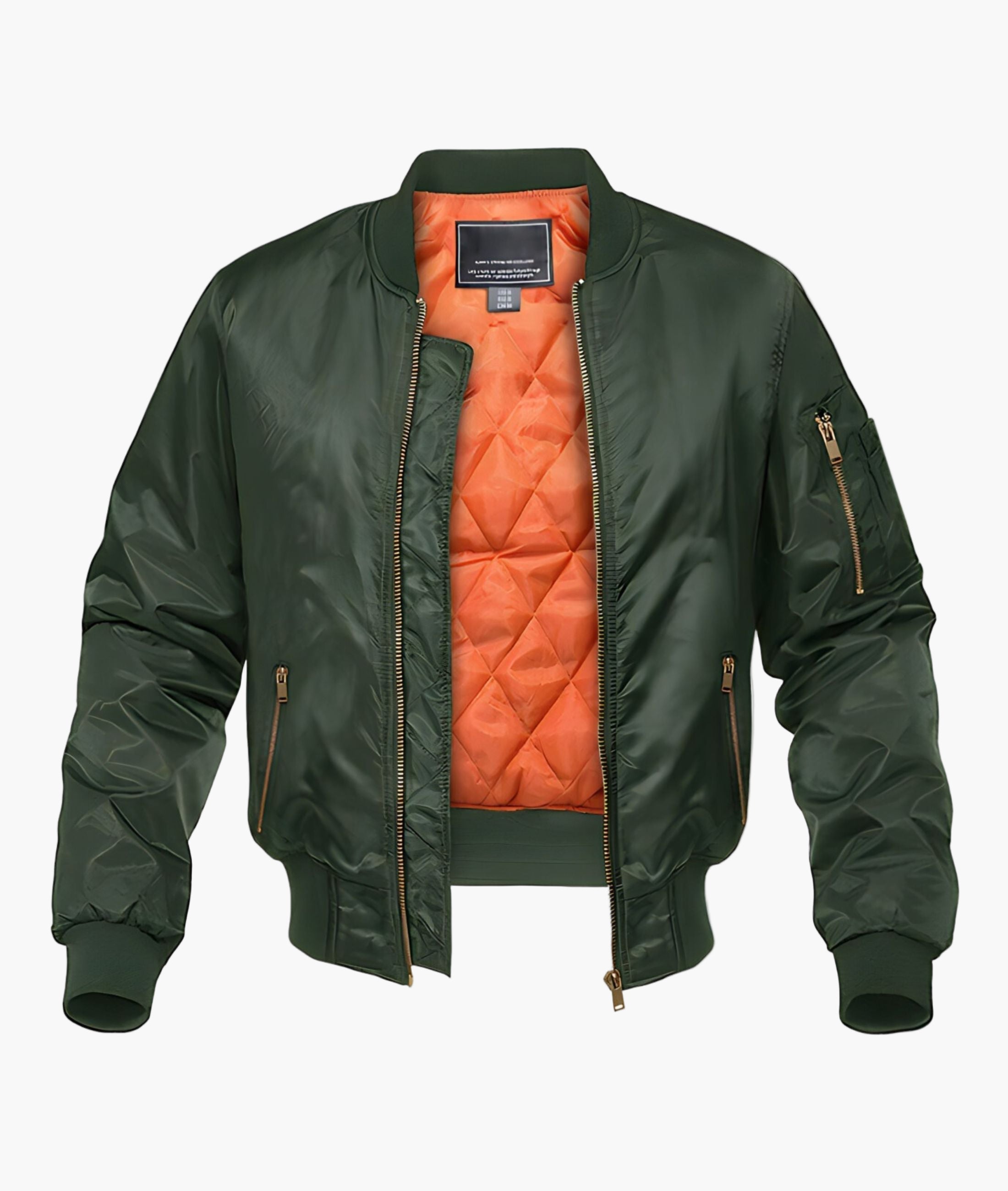 UrbanEdge - Black Bomber Jacket with Quilted Lining for Stylish Comfort 2