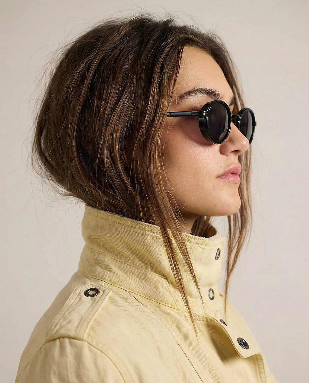 Icon Oval Sunglasses with Gold Detailing