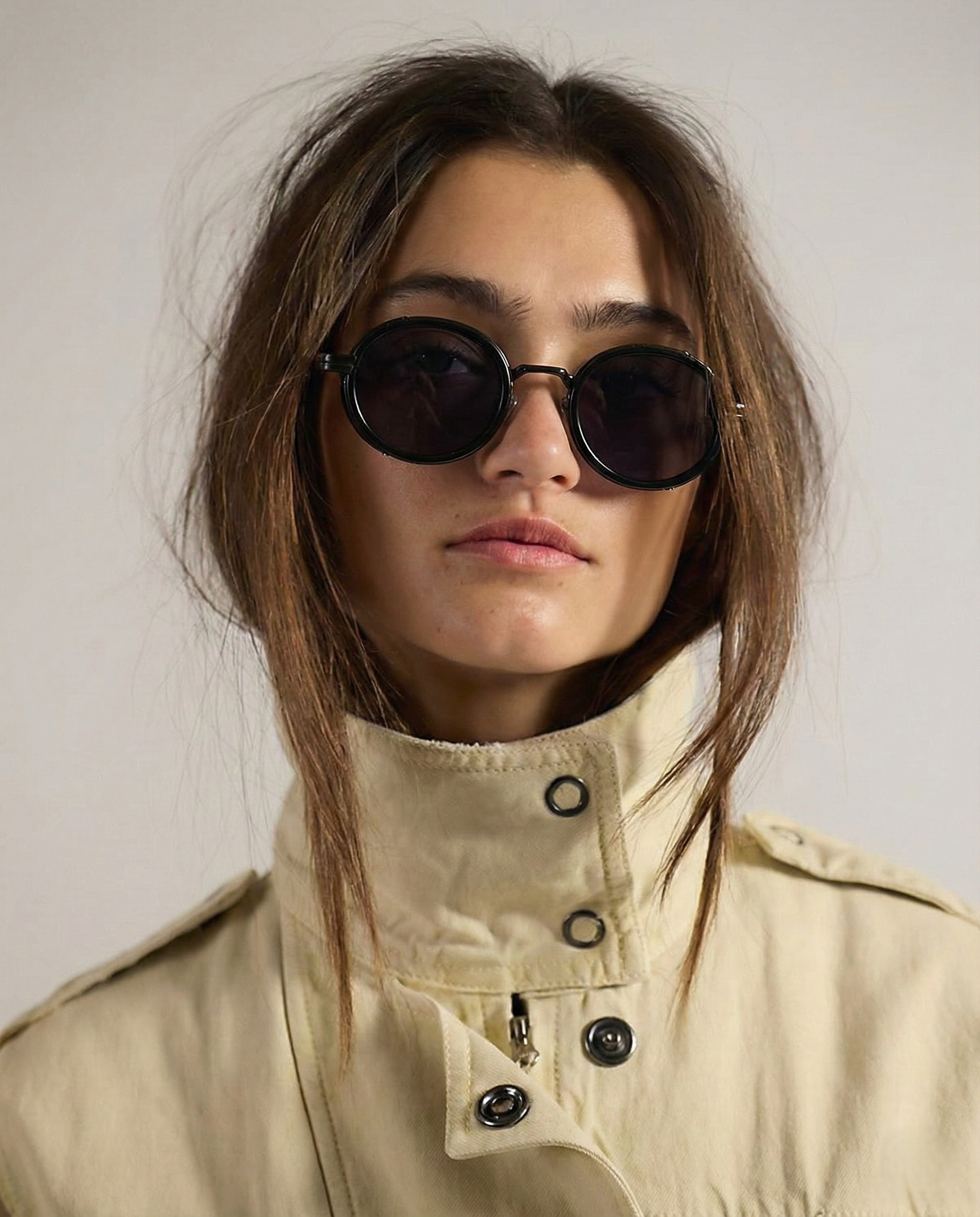 Icon Oval Sunglasses with Gold Detailing