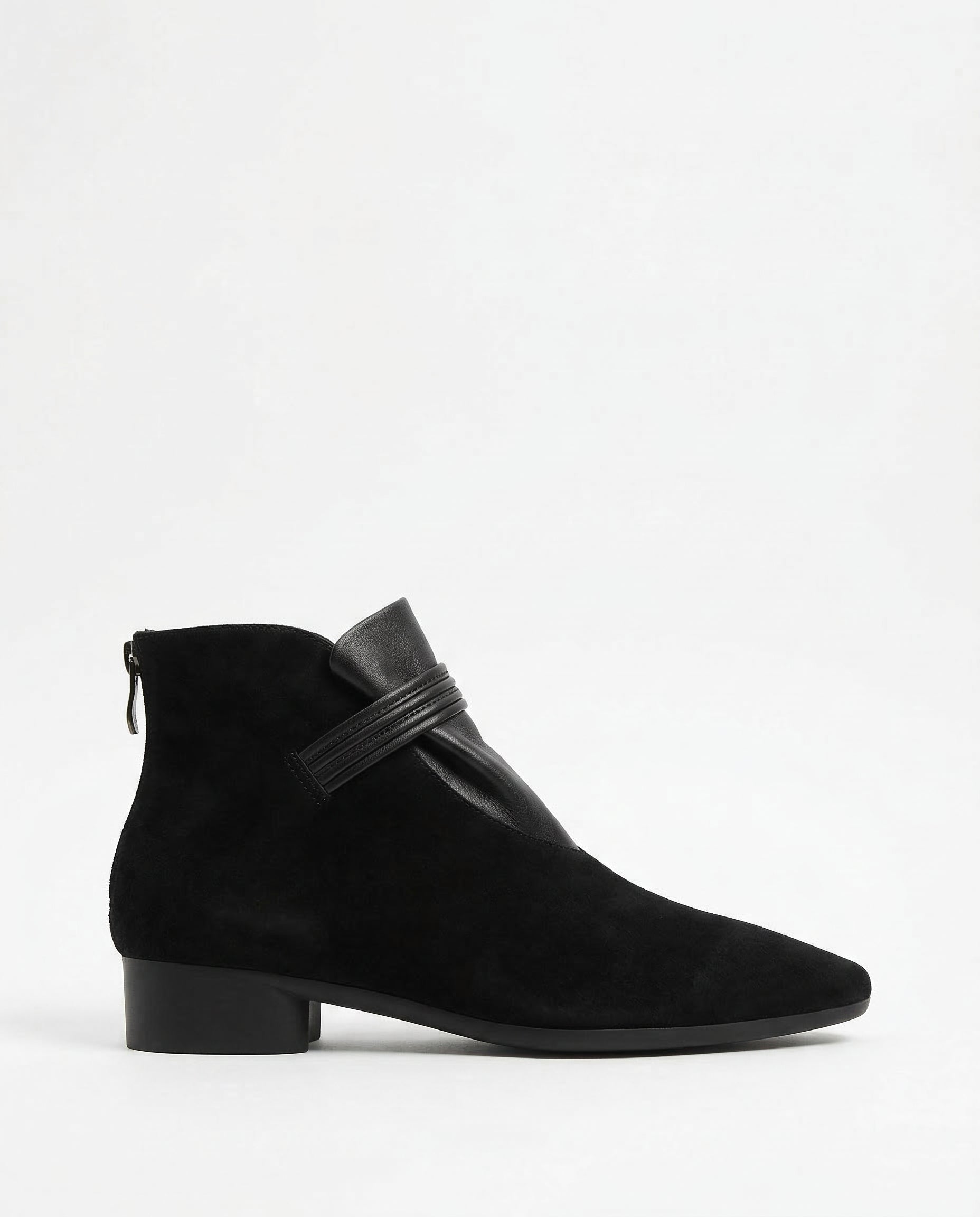Italian Suede Boots Low Heel
