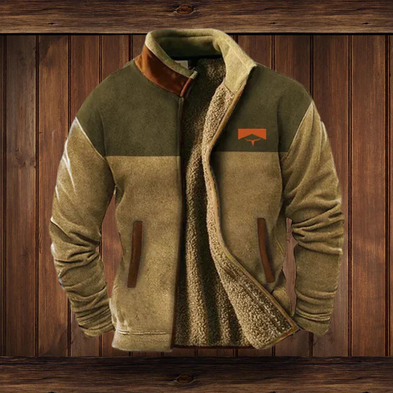 Warm Western Style Jacket with Fleece Lining & Ethnic Patterns 3