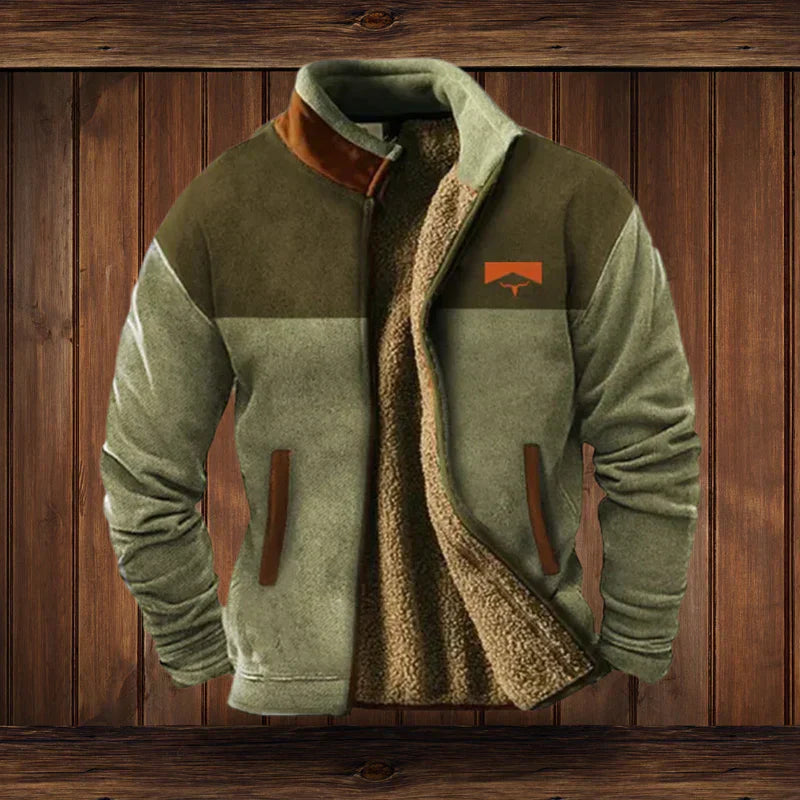 Warm Western Style Jacket with Fleece Lining & Ethnic Patterns 4