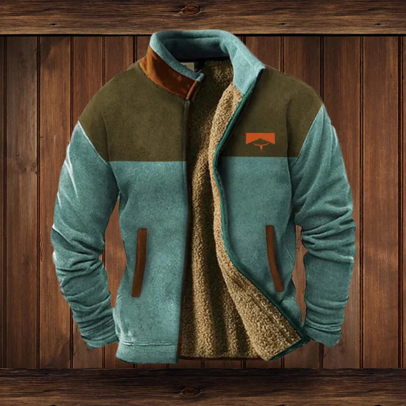 Warm Western Style Jacket with Fleece Lining & Ethnic Patterns 5