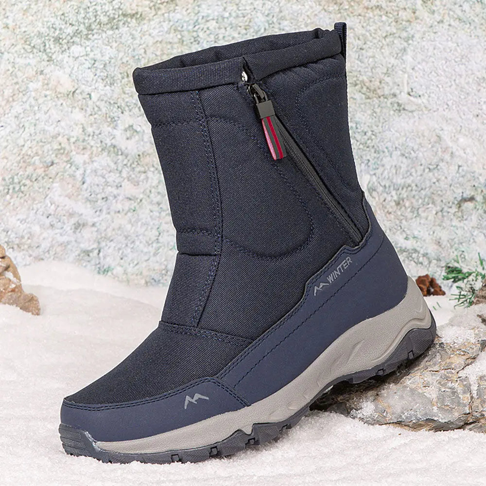 Waterproof Snow Boots - Warm Non-Slip Side Zip