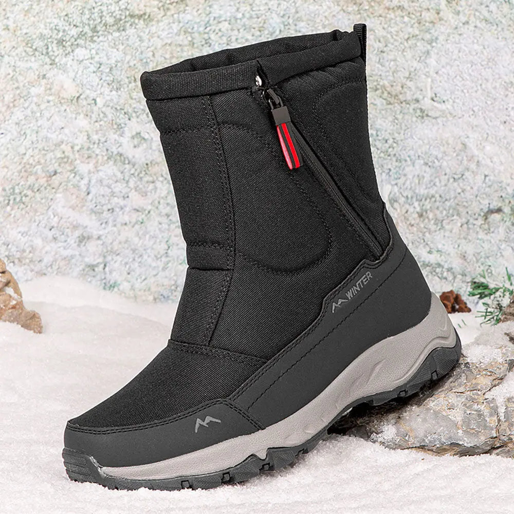 Waterproof Snow Boots - Warm Non-Slip Side Zip
