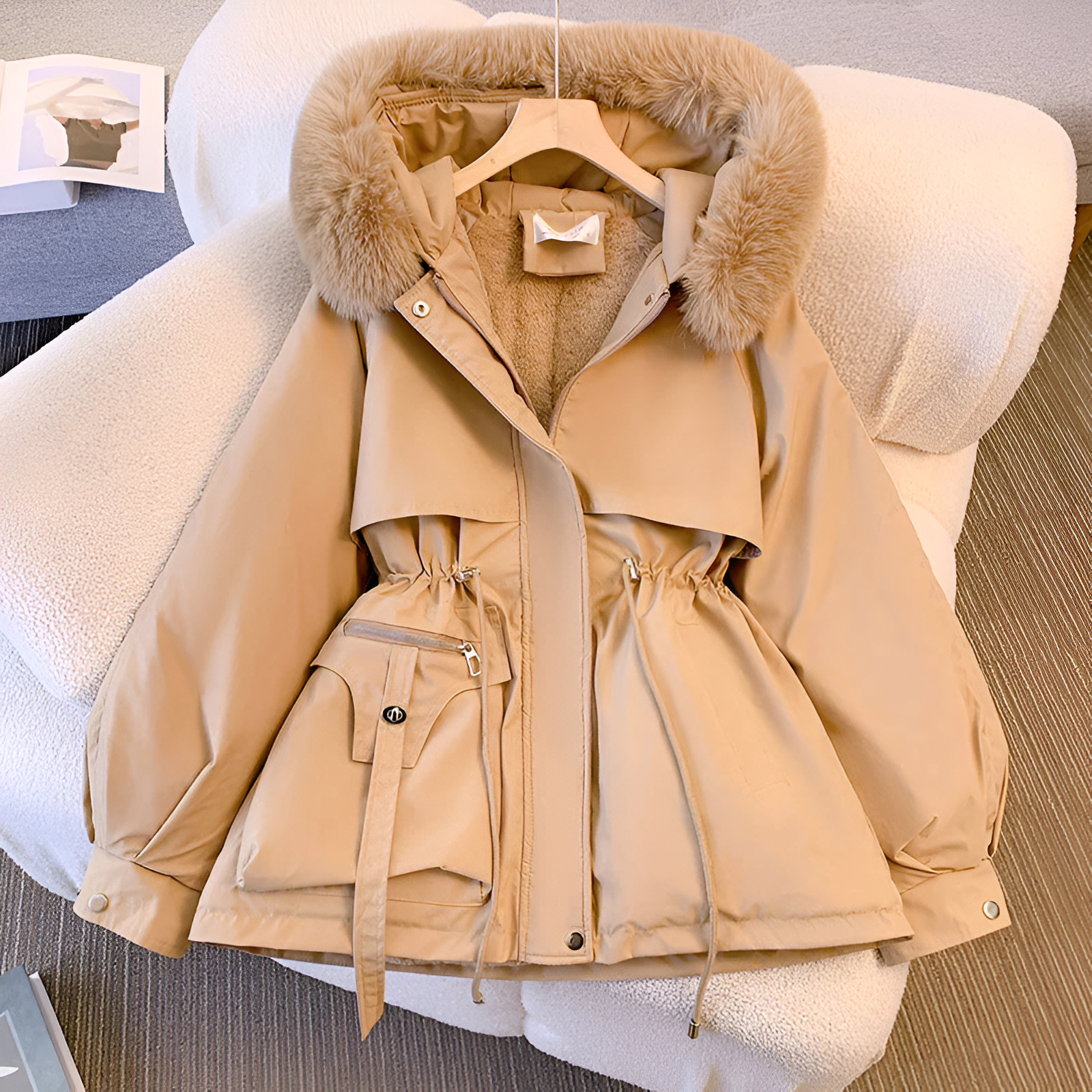 Hooded Winter Coat Elegant Padded Parka