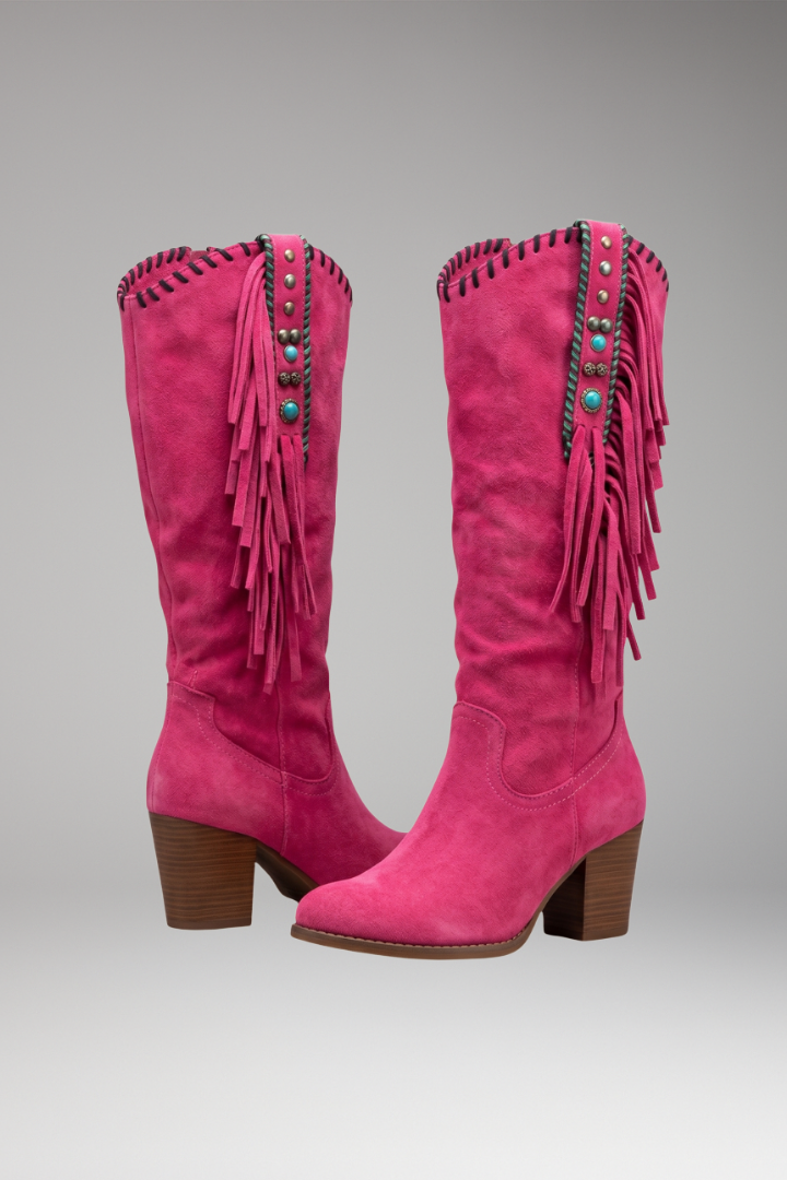 Boots with targeted support in brown, side view
