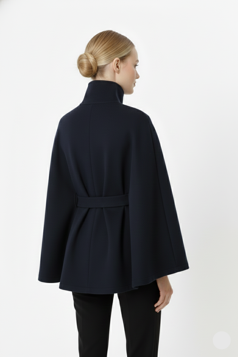 Belted Wool Coat With High-Collar
