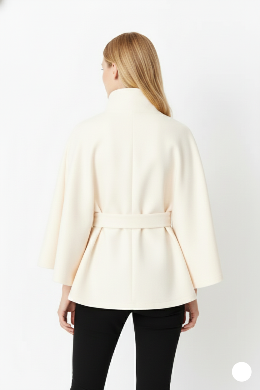Belted Wool Coat With High-Collar