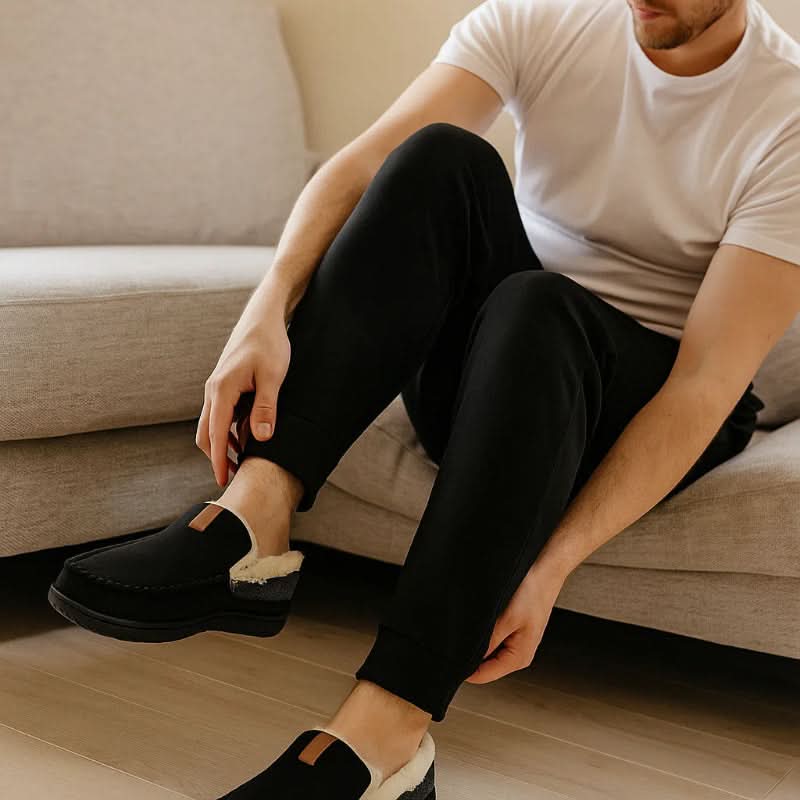 Warm Knit Loafers – Wool-Blend Slip-On House Shoes