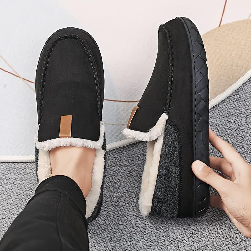Warm Knit Loafers – Wool-Blend Slip-On House Shoes