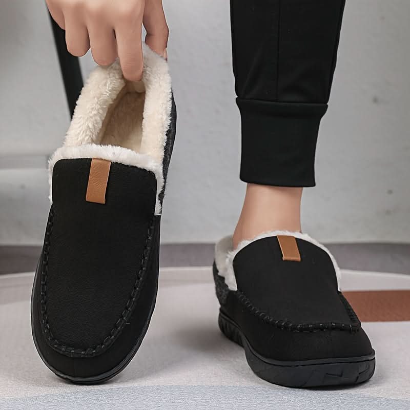 Warm Knit Loafers – Wool-Blend Slip-On House Shoes