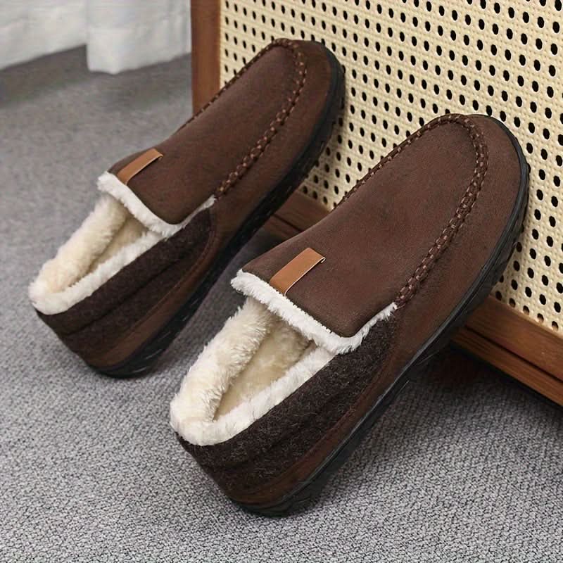 Warm Knit Loafers – Wool-Blend Slip-On House Shoes