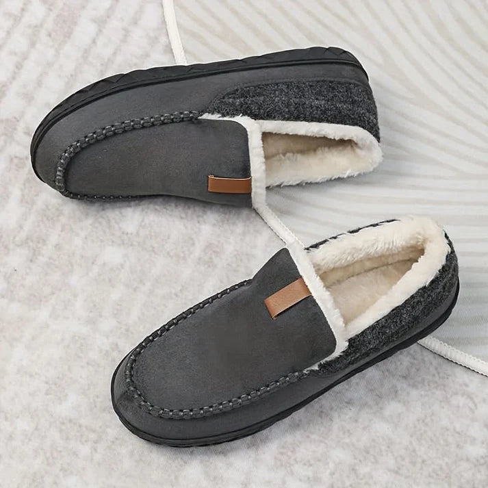 Warm Knit Loafers – Wool-Blend Slip-On House Shoes