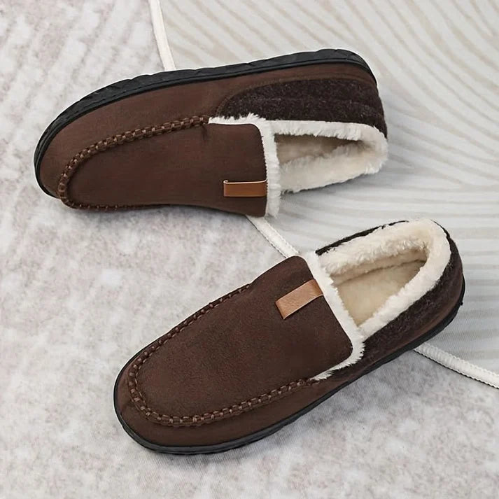 Warm Knit Loafers – Wool-Blend Slip-On House Shoes