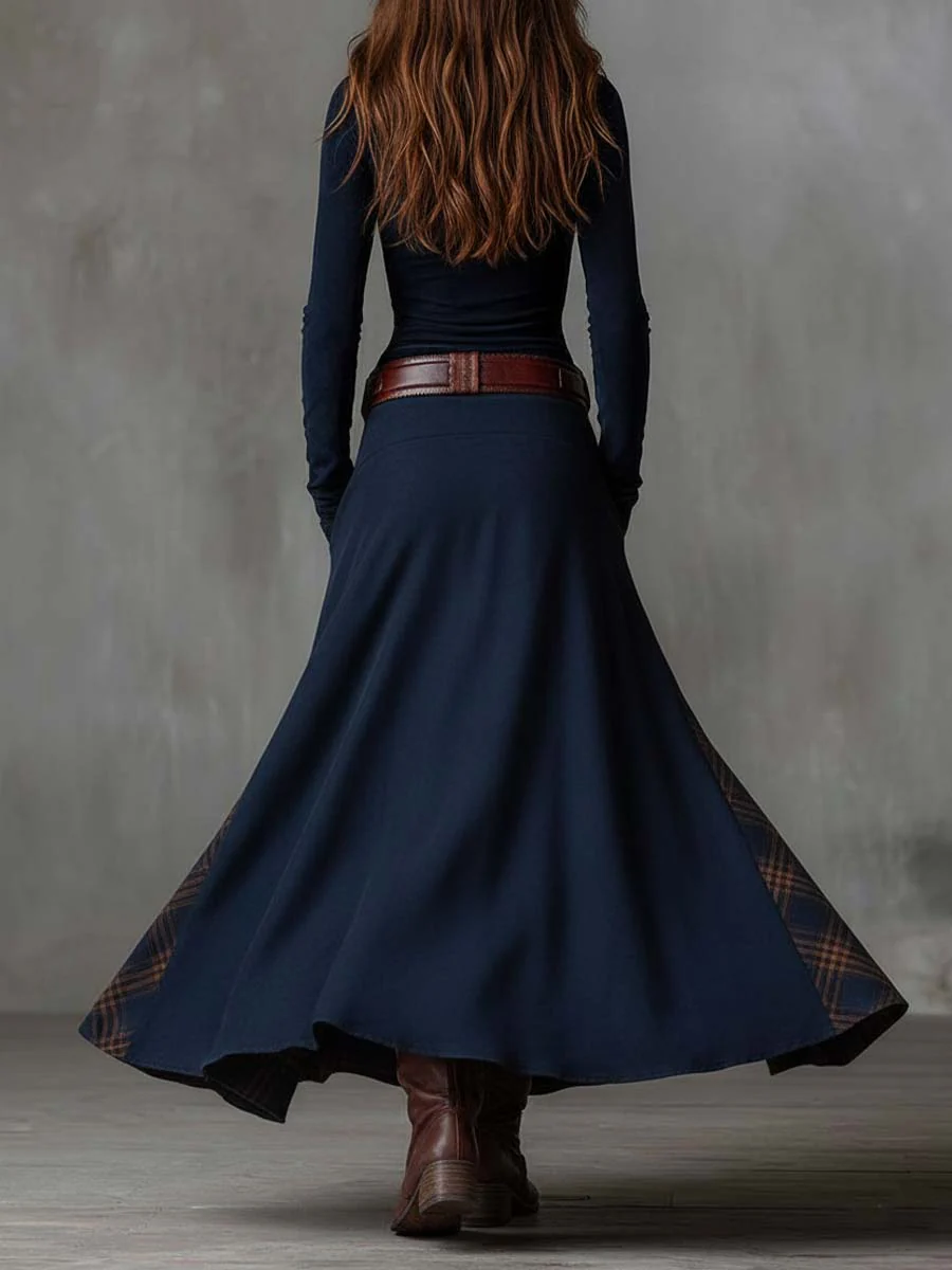 Dress Belted Waist Collared Midi