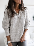 Classic Knit Sweater - Ribbed Cuffs Button Detail