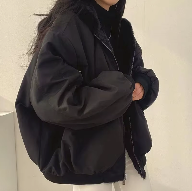 Reversible Winter Jacket Shearling Lined Warm