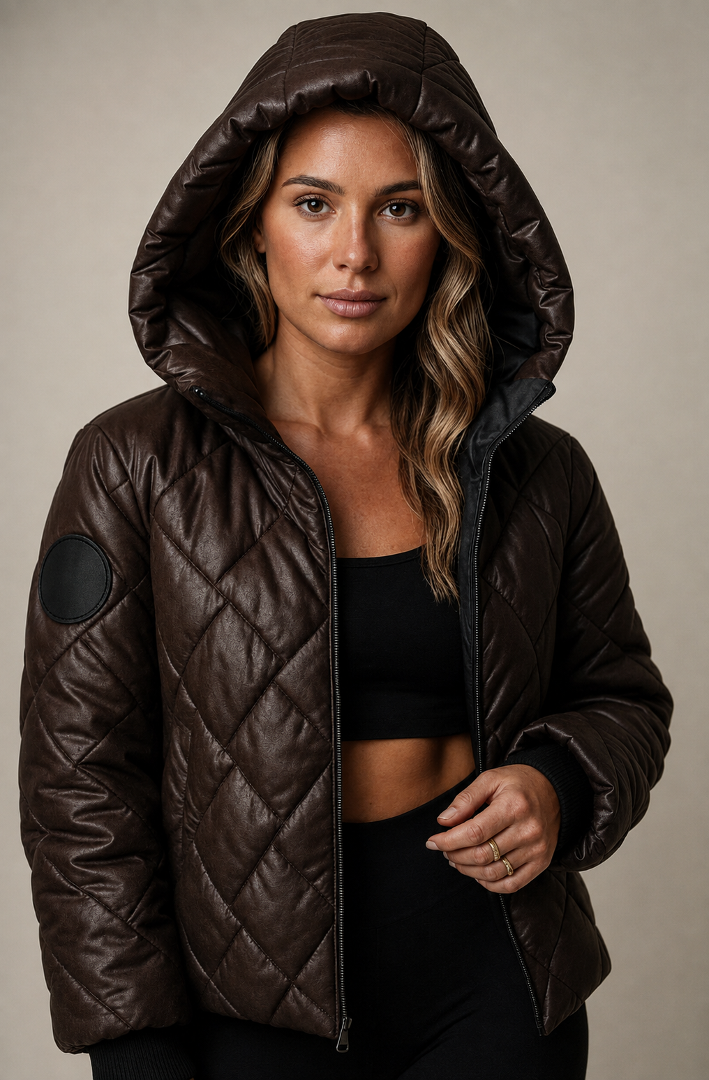 Quilted Winter Coat High Collar