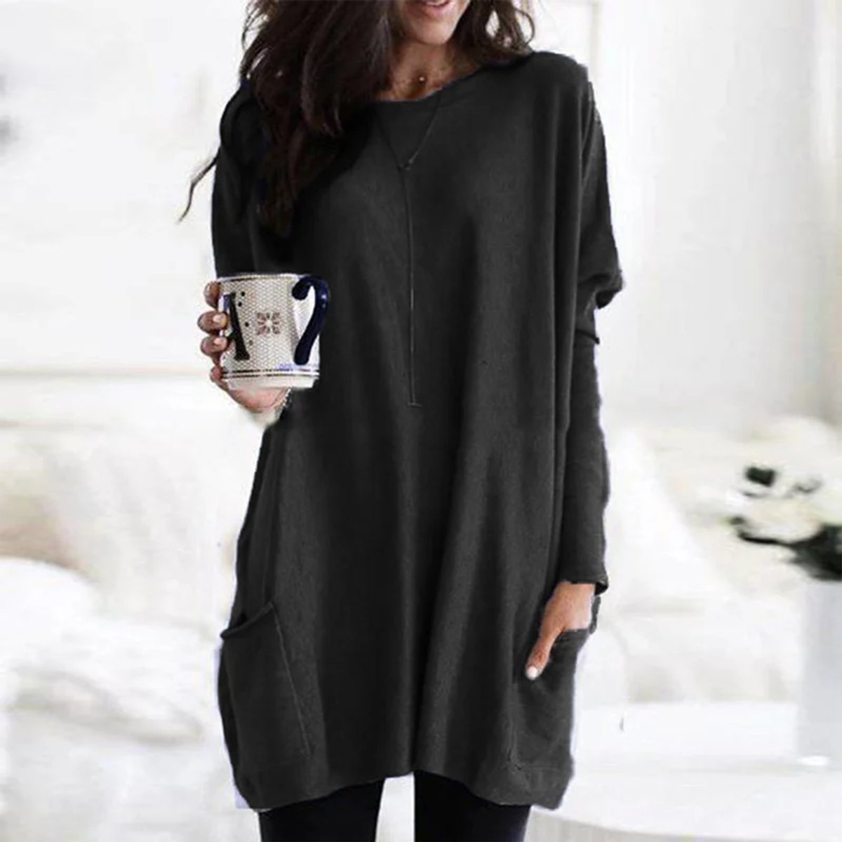 Tunic Sweater Oversized Pocket