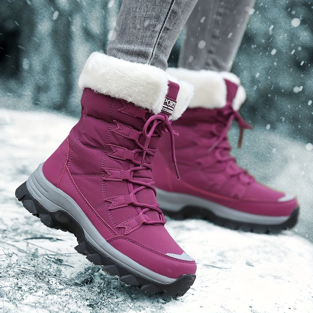 Winter Boots Warm Lined Non Slip Sole