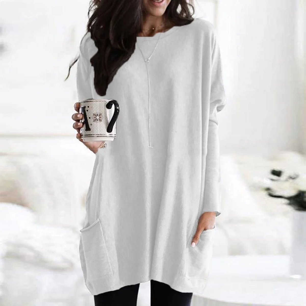 Tunic Sweater Oversized Pocket